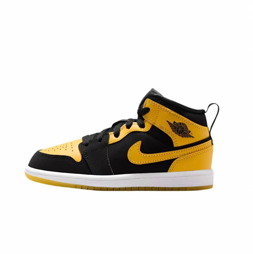 NEW JORDAN kid's jordan 1 mid se sneaker in black/varsity maize/white